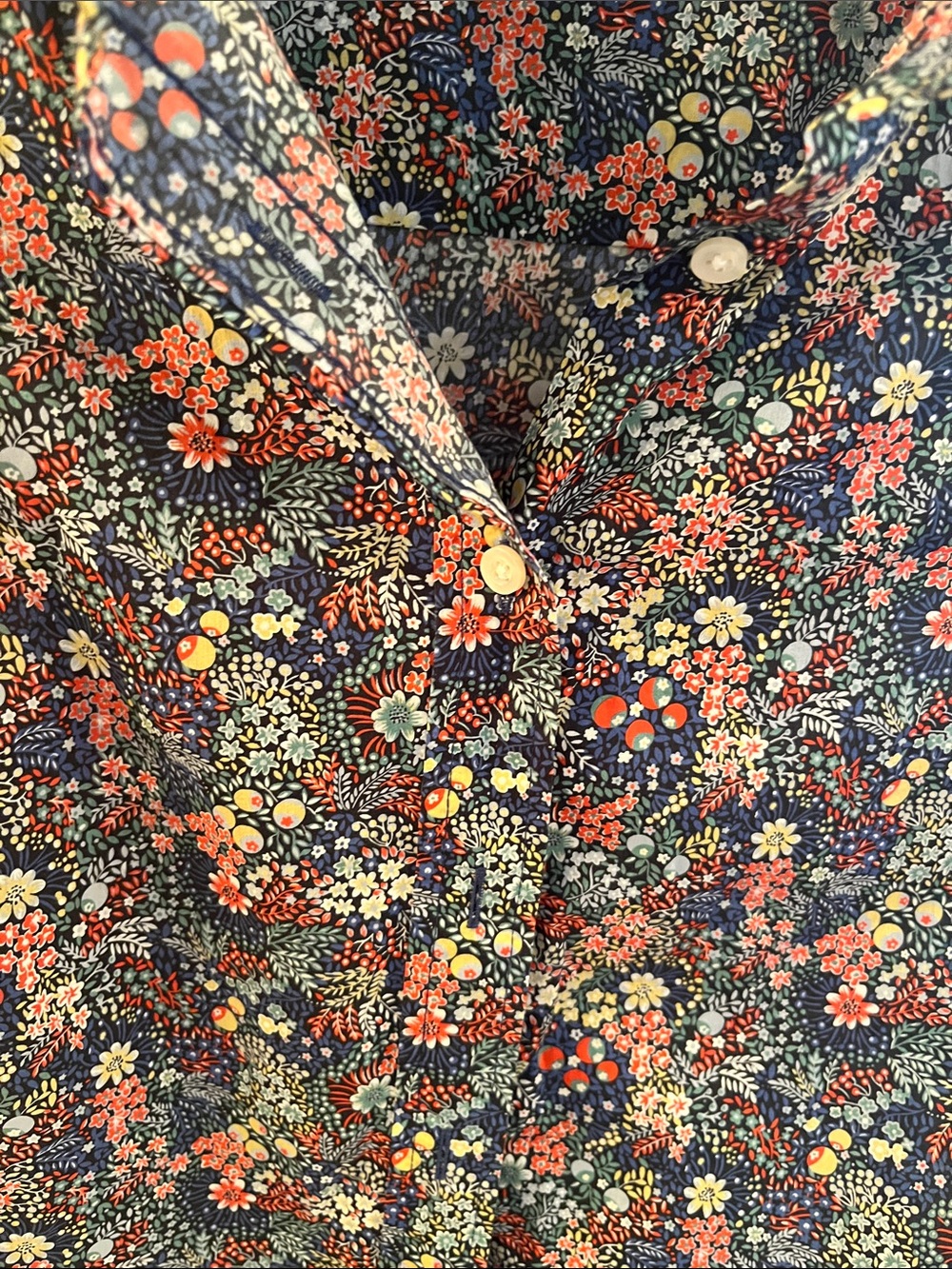 J. Crew Liberty Print Navy Floral Button-Down Shirt - Picture 3 of 5